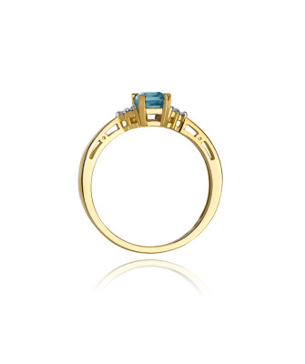 Gold Ring 14k with diamond topaz 0.60ct