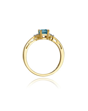 Gold Ring 14k with diamond topaz 0.60ct