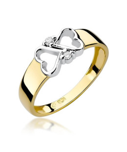 14k Gold Ring with 0.04ct Brilliant Diamond