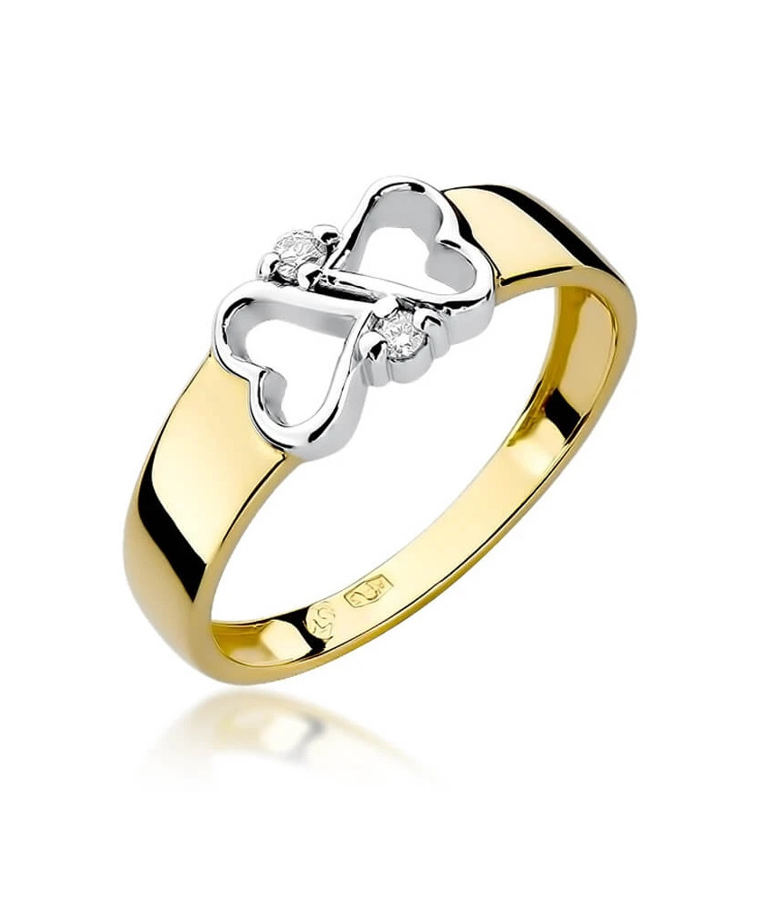 14k Gold Ring with 0.04ct Brilliant Diamond