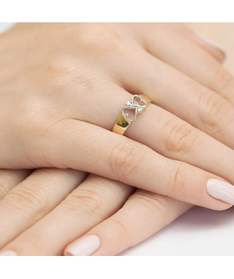Złoty Pierścionek 14k z diamentem brylant 0,04ct