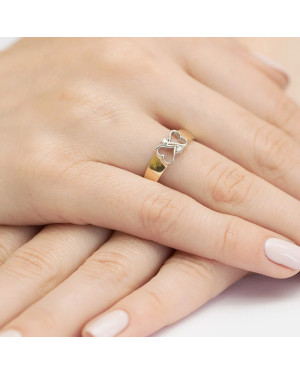 Złoty Pierścionek 14k z diamentem brylant 0,04ct