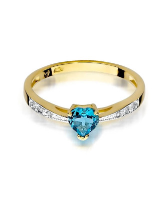 14k Gold Ring with Topaz Diamond 0.30ct