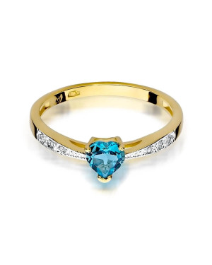 Złoty Pierścionek 14k z diamentem topaz 0,30ct