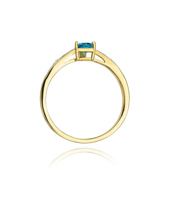 Złoty Pierścionek 14k z diamentem topaz 0,30ct