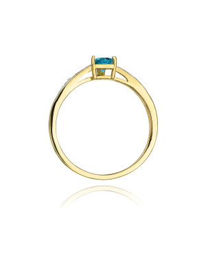 Złoty Pierścionek 14k z diamentem topaz 0,30ct