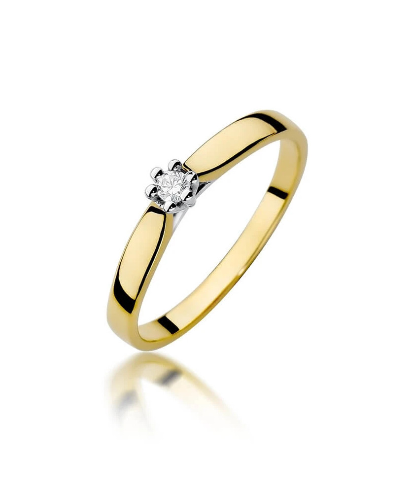 14k Gold Ring with 0.04ct Brilliant Diamond