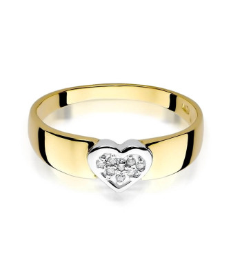 Złoty Pierścionek 14k z diamentem brylant 0,04ct