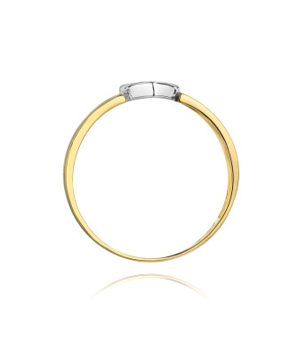 Złoty Pierścionek 14k z diamentem brylant 0,04ct