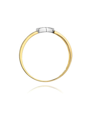 Złoty Pierścionek 14k z diamentem brylant 0,04ct