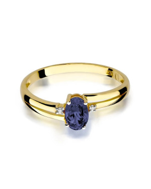 14k Gold Ring with 0.70ct Sapphire Diamond