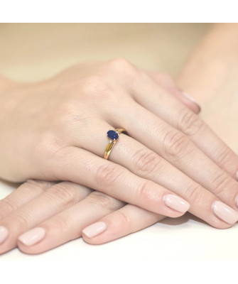 Złoty Pierścionek 14k z diamentem szafir 0,70ct