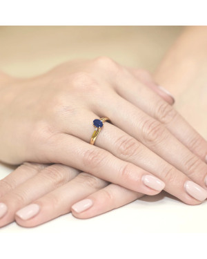 Złoty Pierścionek 14k z diamentem szafir 0,70ct