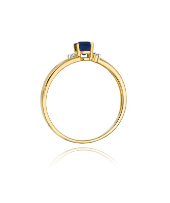 14k Gold Ring with 0.70ct Sapphire Diamond