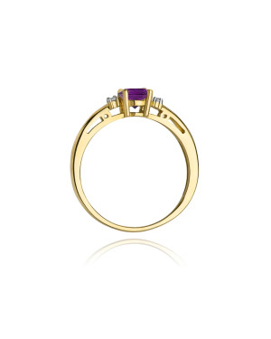 14k Gold Ring with Amethyst Diamond 0.50ct