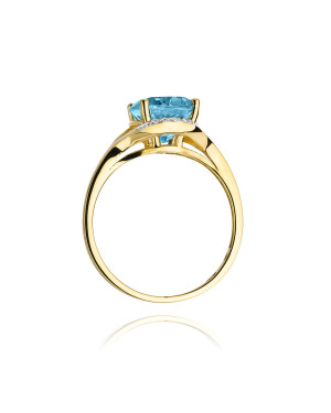 Złoty Pierścionek 14k z diamentem topaz 3,00ct