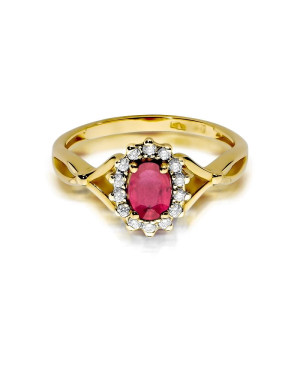 14k Gold Ring with Diamond Ruby 0.60ct
