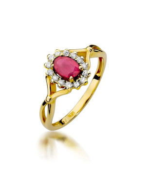 14k Gold Ring with Diamond Ruby 0.60ct