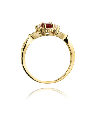 Złoty Pierścionek 14k z diamentem rubin 0,60ct