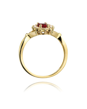 Złoty Pierścionek 14k z diamentem rubin 0,60ct