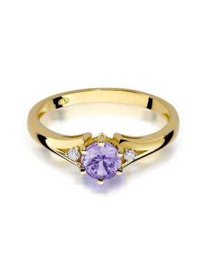 14k Gold Ring with Amethyst Diamond 0.50ct