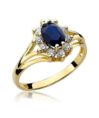 14k Gold Ring with 0.90ct Sapphire Diamond