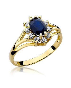 14k Gold Ring with 0.90ct Sapphire Diamond