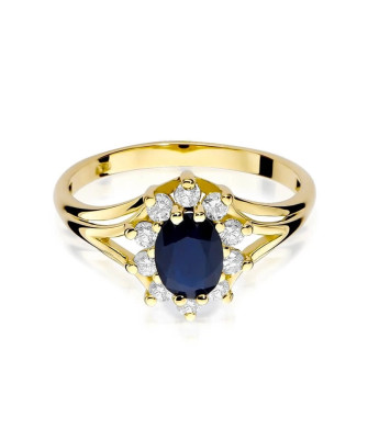 14k Gold Ring with 0.90ct Sapphire Diamond