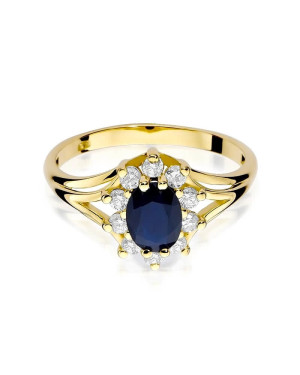 14k Gold Ring with 0.90ct Sapphire Diamond