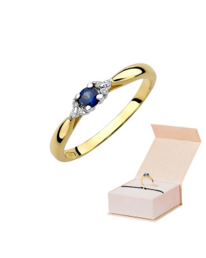 14k Gold Ring with Sapphire Diamond 0.15ct