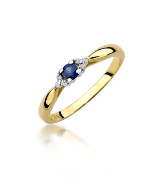 14k Gold Ring with Sapphire Diamond 0.15ct