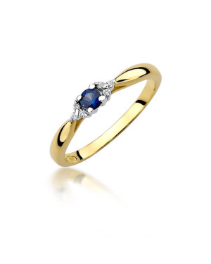 14k Gold Ring with Sapphire Diamond 0.15ct