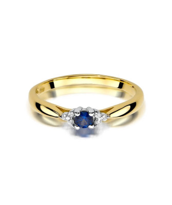 14k Gold Ring with Sapphire Diamond 0.15ct