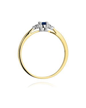 14k Gold Ring with Sapphire Diamond 0.15ct