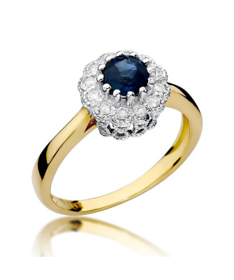 14k Gold Ring with 0.50ct Sapphire Diamond
