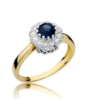 14k Gold Ring with 0.50ct Sapphire Diamond
