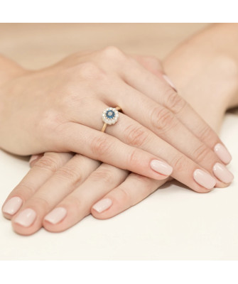 14k Gold Ring with 0.50ct Sapphire Diamond