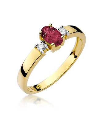 Złoty Pierścionek 14k z diamentem rubin 0,60ct