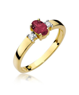 14k Gold Ring with Diamond Ruby 0.60ct