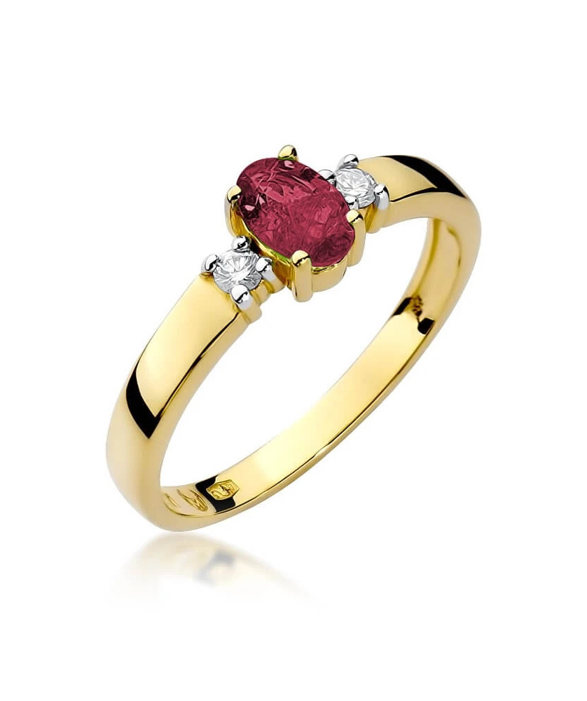 Złoty Pierścionek 14k z diamentem rubin 0,60ct