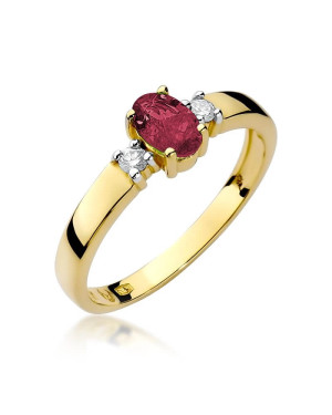 Złoty Pierścionek 14k z diamentem rubin 0,60ct