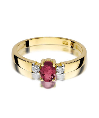 Złoty Pierścionek 14k z diamentem rubin 0,60ct
