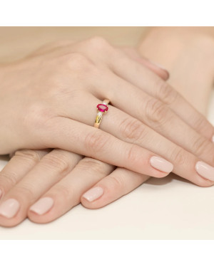 Złoty Pierścionek 14k z diamentem rubin 0,60ct