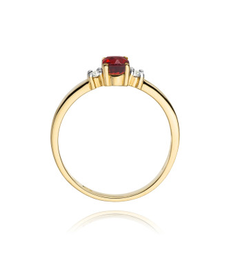 Złoty Pierścionek 14k z diamentem rubin 0,60ct