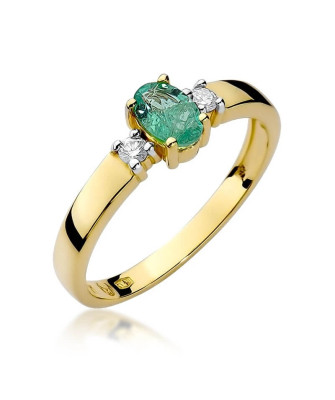 14k Gold Ring with 0.40ct Emerald Diamond