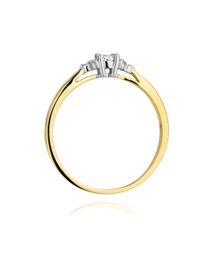 Złoty Pierścionek 14k z diamentem brylant 0,10ct