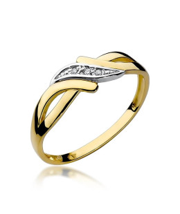 14k Gold Ring with 0.02ct Brilliant Diamond