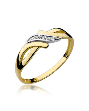 Złoty Pierścionek 14k z diamentem brylant 0,02ct