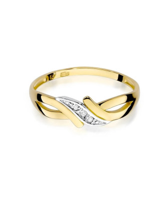 14k Gold Ring with 0.02ct Brilliant Diamond