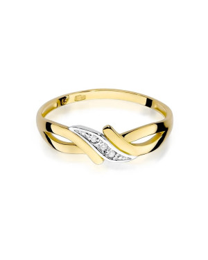 14k Gold Ring with 0.02ct Brilliant Diamond